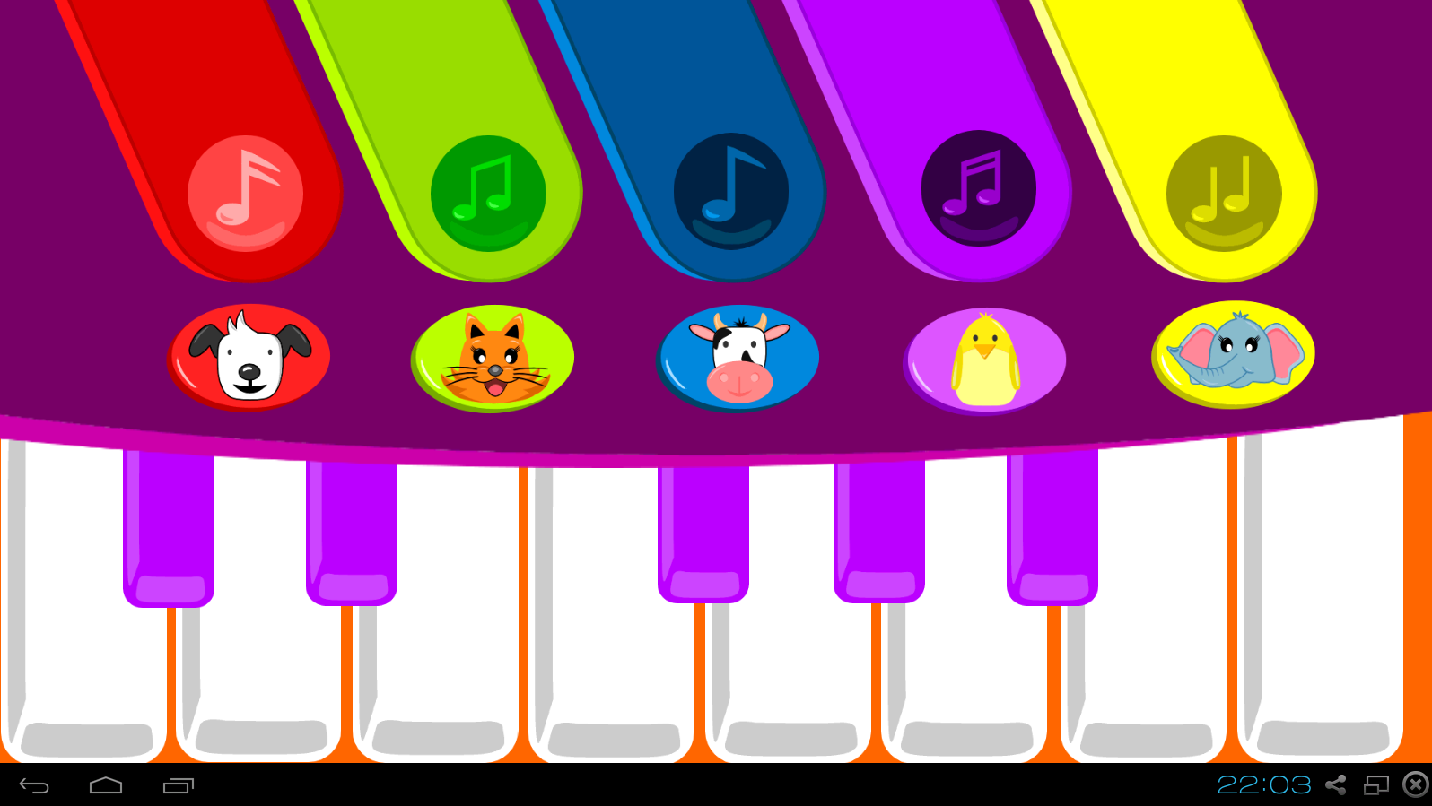 Android application Piano Kids Free screenshort