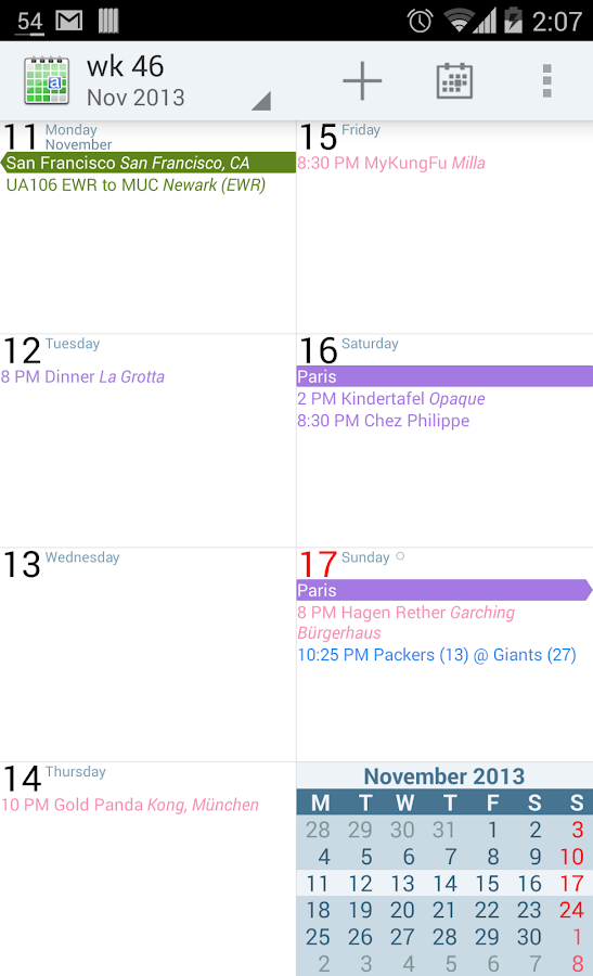 aCalendar - Android Calendar - screenshot
