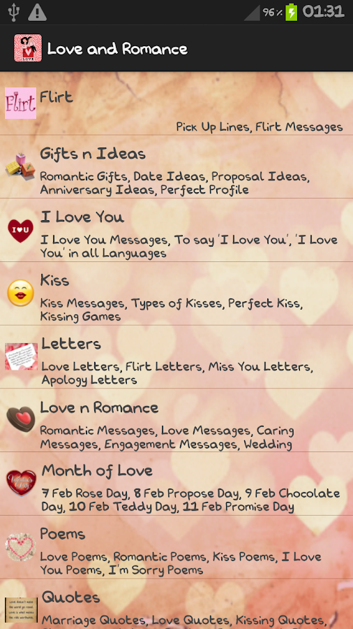 Love Letters & Romantic Quotes - screenshot