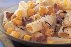 Roasted Squash and Bacon Pasta