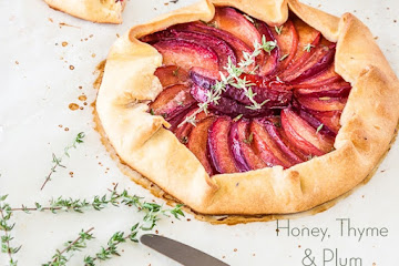 Honey, thyme and plum crostata