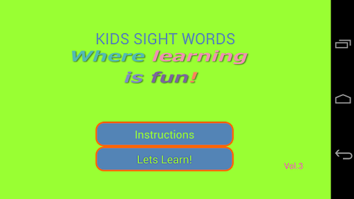 KIDS SIGHT WORDS Vol.3