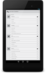 Test Item Checklist Screenshots 1