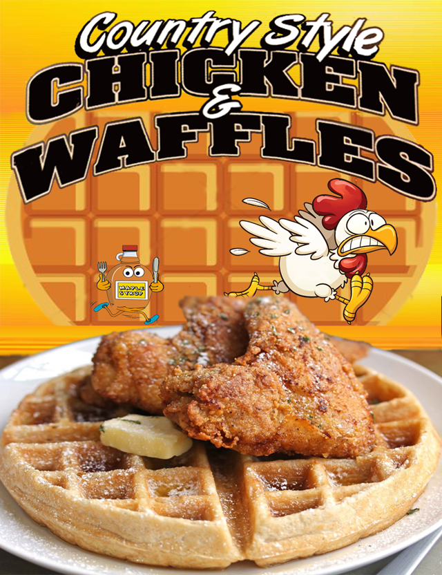 Image for country style chicken and waffles