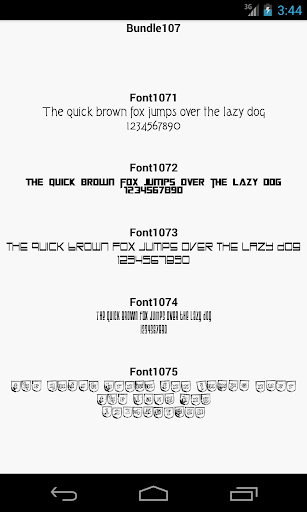 Fonts for FlipFont 107