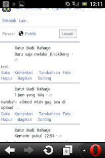 Update Facebook via Blackberry - screenshot thumbnail