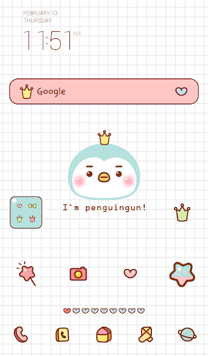 mint penguin gun dodol theme