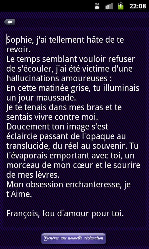 Lettre d'amour - screenshot