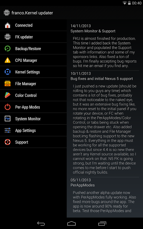 franco.Kernel updater - screenshot