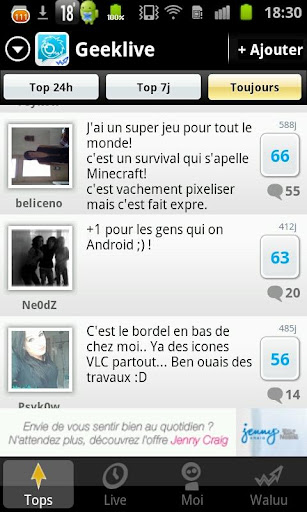 Tchat pour Geek : GeekLive