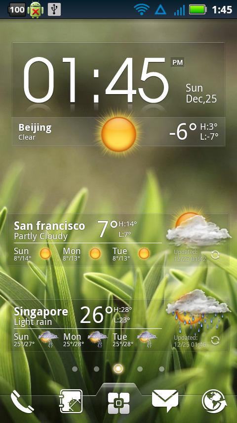 Android application EZ Clock &amp; Weather Widget screenshort