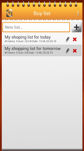 Shopping list