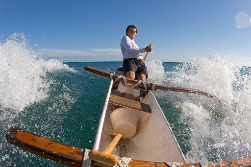 A demonstration of the centuries-old outrigger canoe tradition in Honolulu.