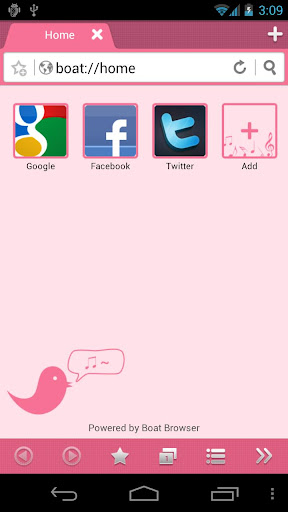 Pink Bird Boat Browser Theme