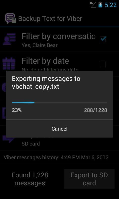 Backup Text for Viber - screenshot