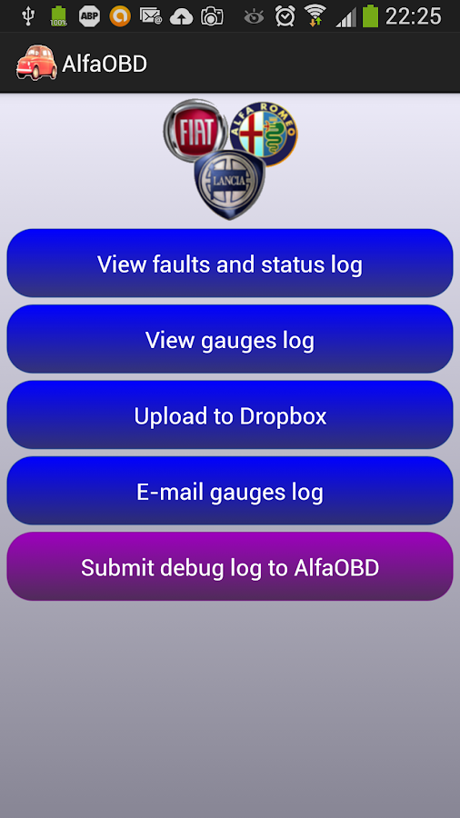    AlfaOBD- screenshot  