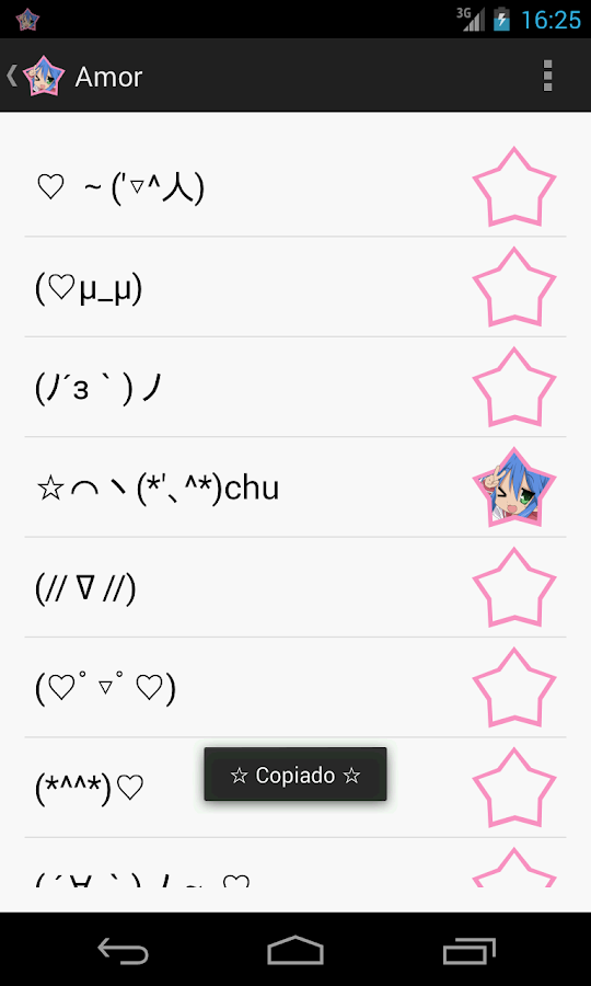 Kaomoji ☆ Emoticonos - screenshot