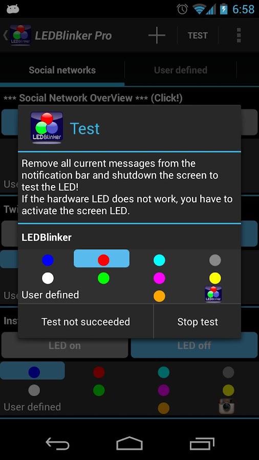 LEDBlinker Notifications - screenshot