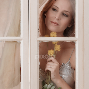 The Lady with the Flower by Astrid Pardew - People Portraits of Women