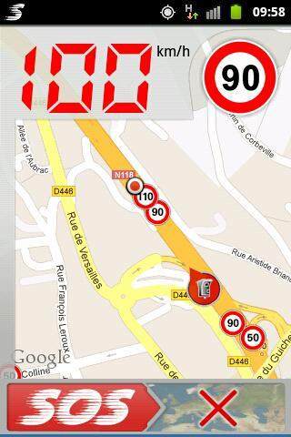 Android application SpeedAlertor Pro speedometer screenshort