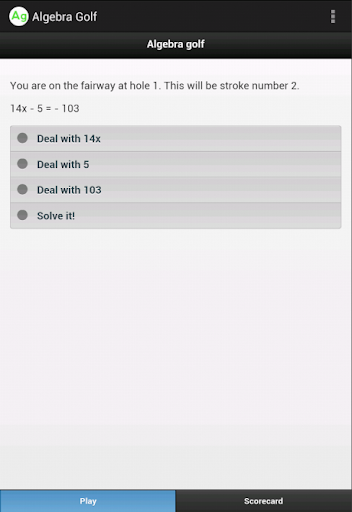 Algebra Golf