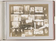 Compositie van negentien foto's van personen en onderwijs aan de Keizerlijke Militair-Medische Academie, gecombineerd met decoratie van medische instrumenten