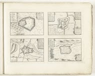 Plattegronden van Viviers, Jametz, Moyenvic en Remiremont, ca. 1702