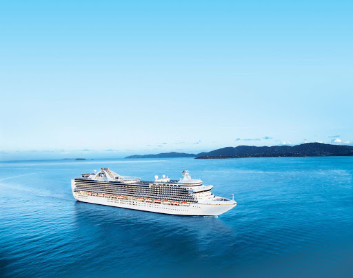 Crown-Princess-at-sea - Crown Princess sails to such destinations as Alaska, Vancouver, Seattle, California, New York and Canada. 