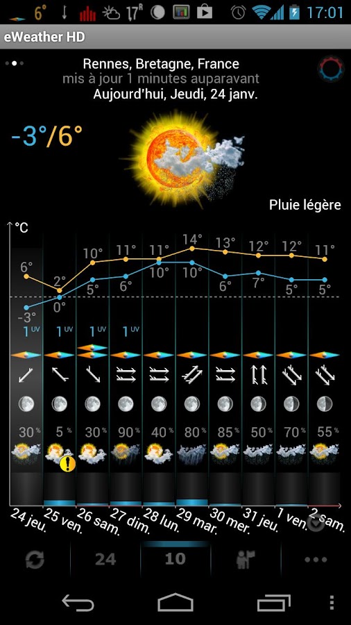   eWeather HD: Météo, Baromètre – Capture d'écran 