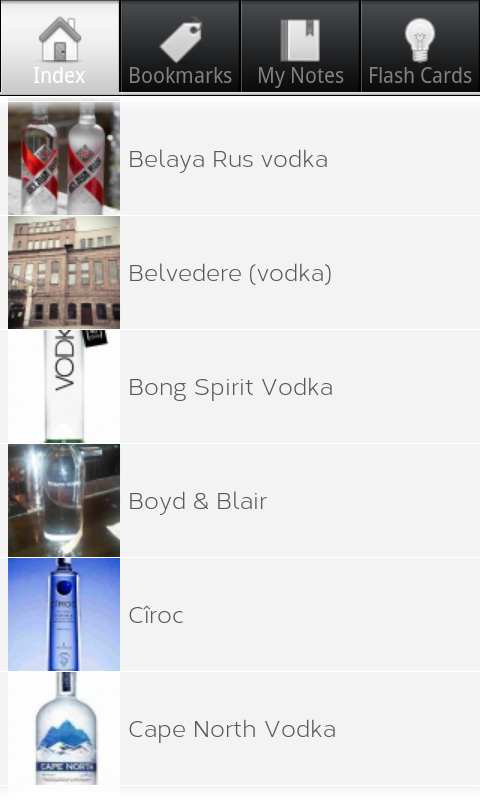 Android application Vodkas of the World screenshort
