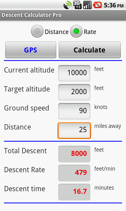 Airplane Descent Calculator PR Screen 3