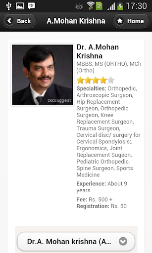 Dr A.Mohan Krishna Appointment