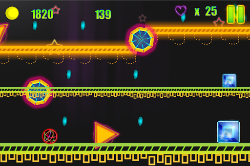 Bouncing Neon Ball: Red Spikes