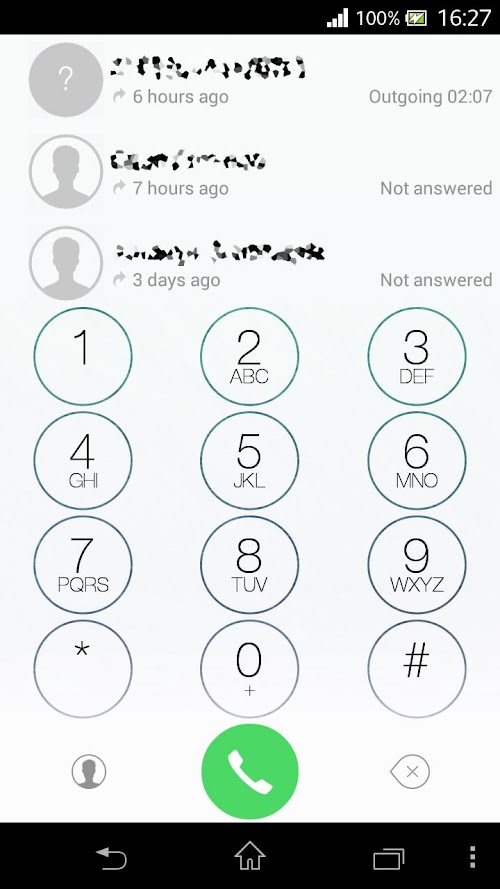 Android application exDialer i7.1 Light theme screenshort