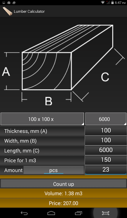 Calculator Lumber & Timber Android Apps on Google Play