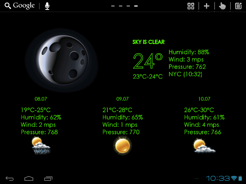 Weather Tab LWP Screen 3