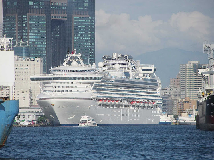 Diamond Princess docked in Kaohsiung, Taiwan.