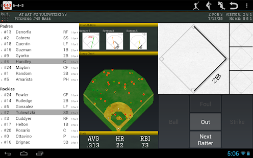 6-4-3 Baseball Scorecard