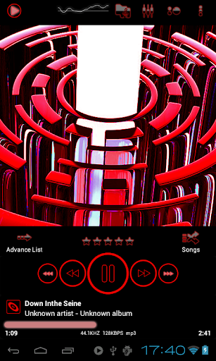 Poweramp skin TRON RED