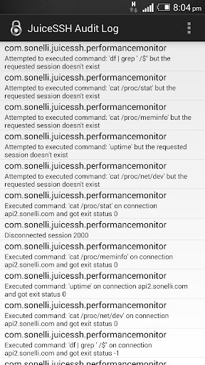 JuiceSSH Plugin Audit Log