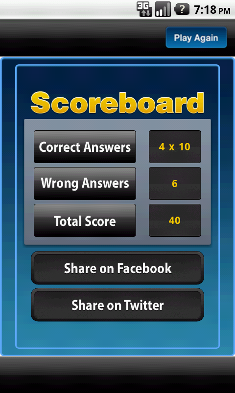 Hollywood Quiz Screen 3