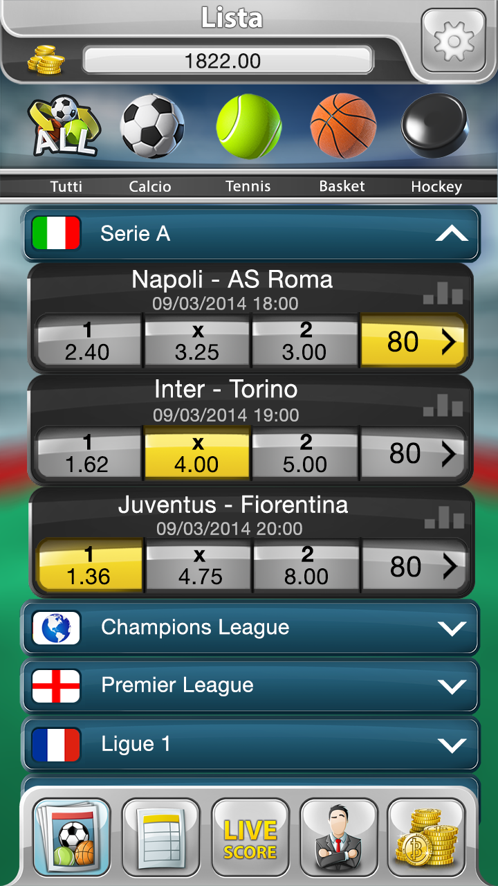 Android application Sportsbook Game - Bookie screenshort