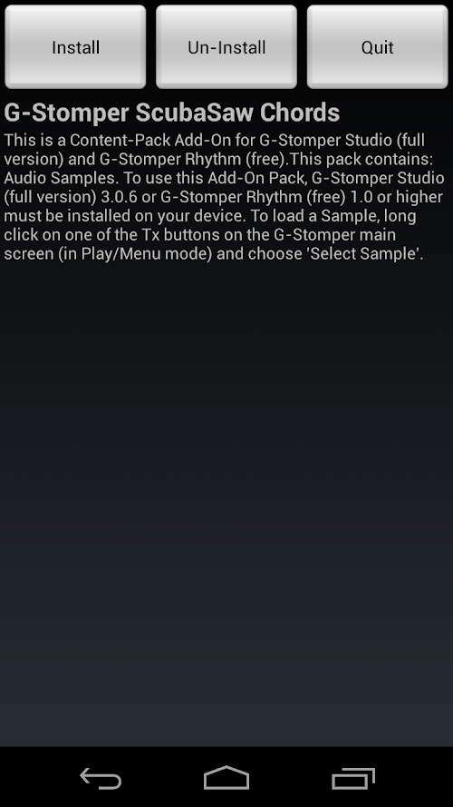 Android application G-Stomper ScubaSaw Chords screenshort