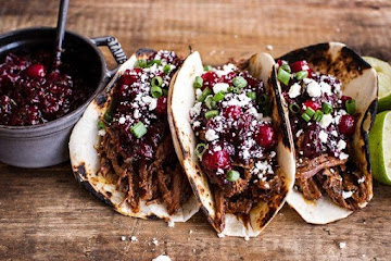Spicy Slow-Cooker Beef Tacos with Cranberry Salsa