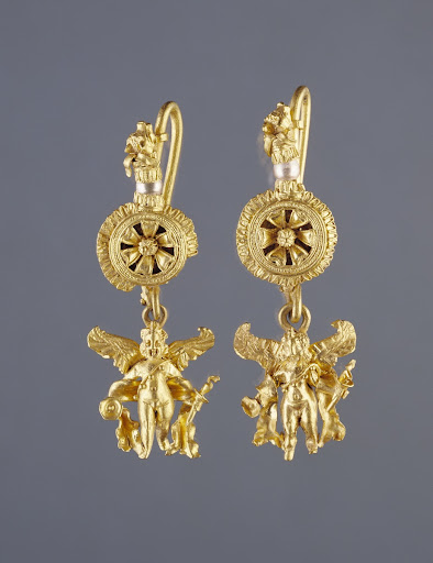 Disk Earring with a Figure of Eros