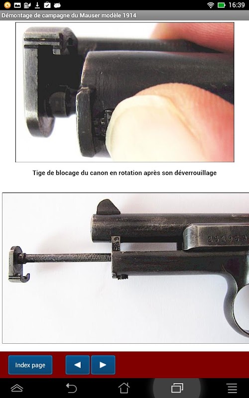 Android application Pistolet Mauser 1914 expliqué screenshort