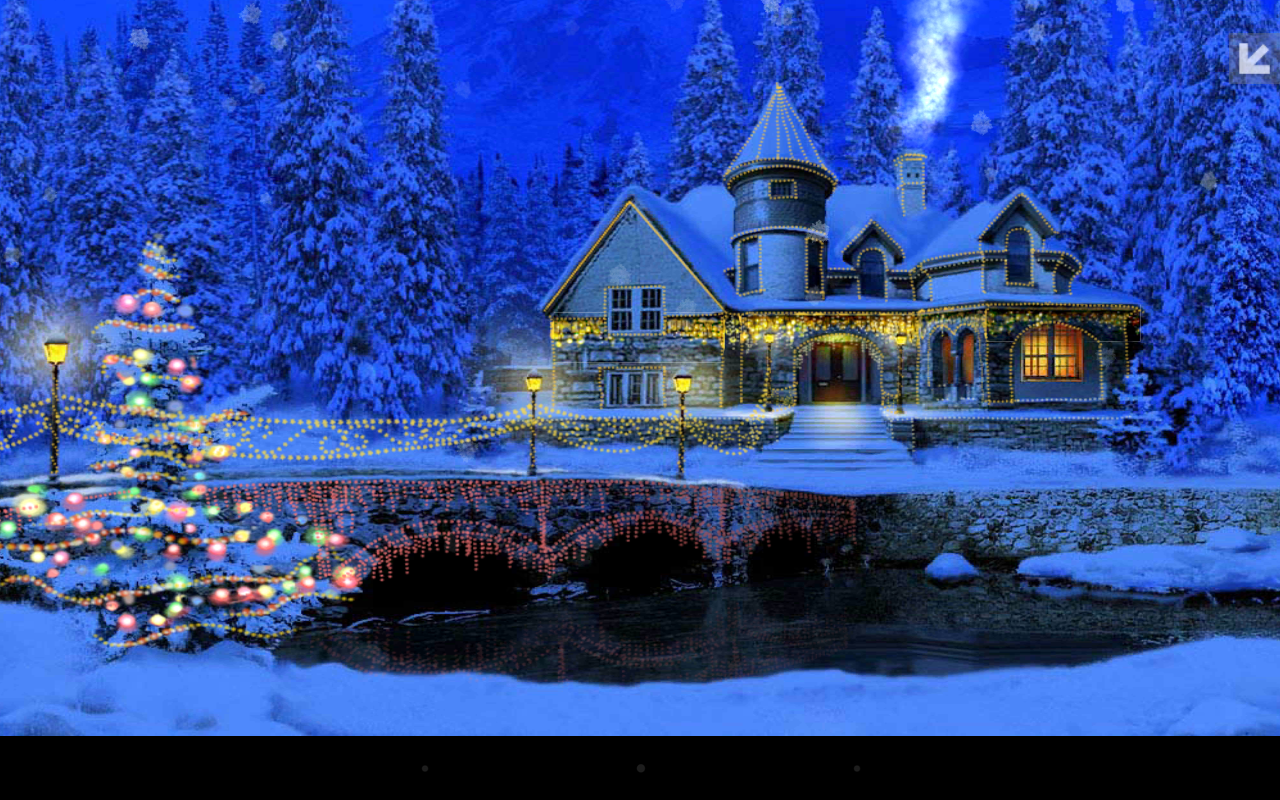 3D Christmas Cottage Animated Wallpaper