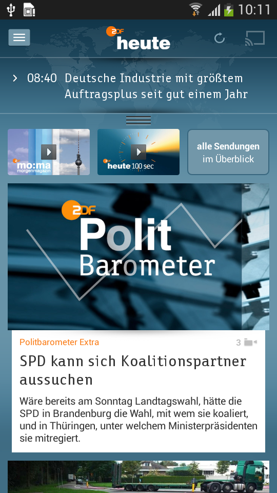 Android application ZDFheute - Nachrichten screenshort