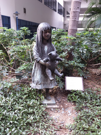Girl With Teddy Sculpture