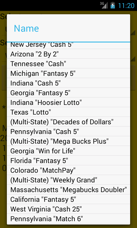 Lotto Forecast Screen 2